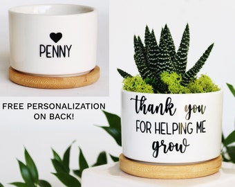 Thank You for Helping Me Grow | nanny gift | daycare gift | teacher gift | teacher appreciation | english teacher gift | custom pot