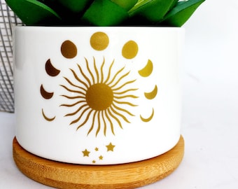 The Sun, the Moon and the Stars, Celestial Pot, Succulent Planter, Succulent Pots, Best Friend Gift