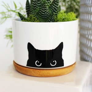 black cat planter cat plant pot cat lover gift cat pot cat planter cat planter pot cat mom black cat cats and plants cats image 10