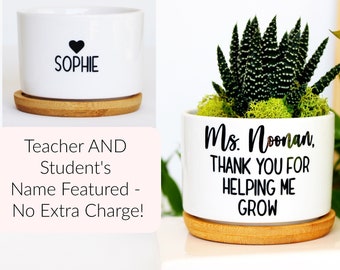 Personalized Teacher | teacher appreciation | nanny gift | Thank You For Helping Me Grow  | daycare gift | custom pot | custom plant pot