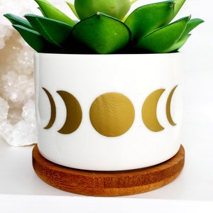 moon phases | succulent planter | celestial | witchy | moon phase | witchy vibes | small plant pot | witchy decor | small succulent pot