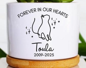 cat memorial gift for loss of cat memorial planter cat passed away personalized cat loss gift custom cat planter pot sympathy gift cat