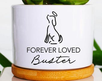 dog memorial planter for loss of dog memorial gift for dog | in loving memory dog | forever loved pet memorial gift | dog loss gift