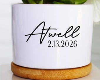 wedding gift for couple getting married | custom wedding planter | anniversary planter pot | ninth anniversary | 9th anniversary