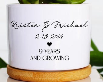 9 year anniversary gift | 9 year anniversary planter | 9th anniversary | ninth anniversary gift | 9th anniversary gift | 9 year pottery