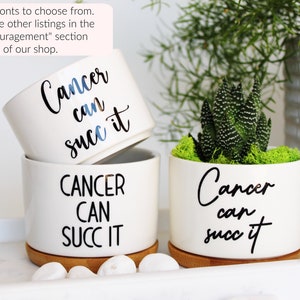 Cancer Can Succ It™, succulent planter, cancer survivor gift, Cancer can succ it, cancer can suck it, cancer survivor, cancer free image 11