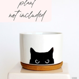 black cat planter cat plant pot cat lover gift cat pot cat planter cat planter pot cat mom black cat cats and plants cats image 5