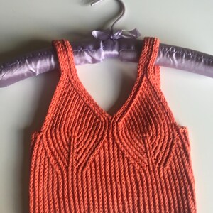 Crop top tangerine for 6 years girl • knitted top • summer shirt • tank top • beach wear •