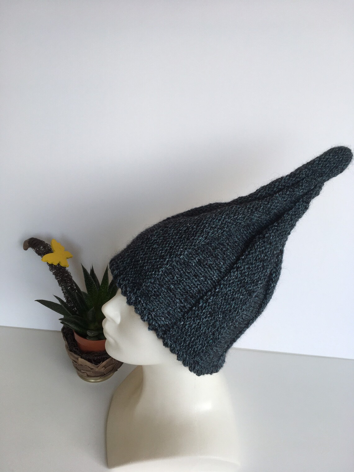 Funny hat onion for creative people Blue wool and silk hat Etsy
