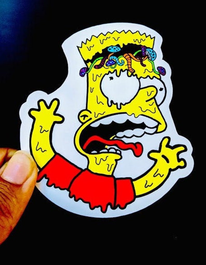 Drippy Bart Simpson Pegatina / Pegatinas del ordenador | Etsy
