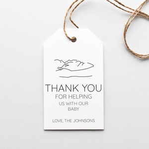 Newborn Thank You Tag for Labor and Delivery Nurses and Midwives - INSTANT DOWNLOAD - EDITABLE Text - Printable, Doctor, Gift, Midwife, Baby