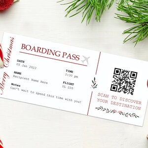 Scansione Italia per rivelare il buono viaggio di Natale - DOWNLOAD IMMEDIATO - Testo MODIFICABILE - Stampabile, sorpresa personalizzata Viaggio in Italia, Carta d'imbarco