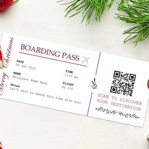 Scansione Hawaii per rivelare il coupon di viaggio di Natale - DOWNLOAD IMMEDIATO - Testo MODIFICABILE - Viaggio a sorpresa personalizzato alle Hawaii, carta d'imbarco