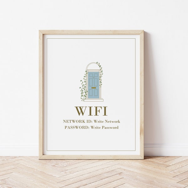 Wifi Password Sign 8X10 Printable - INSTANT DOWNLOAD - EDITABLE Text, You Personalize - Airbnb Signs, Wifi Sign, Airbnb Welcome Wifi Sign