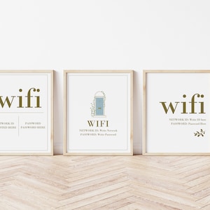 Wifi Password Sign 8X10 Printable - INSTANT DOWNLOAD - EDITABLE Text, You Personalize - Airbnb Signs, Wifi Sign, Airbnb Welcome Wifi Sign