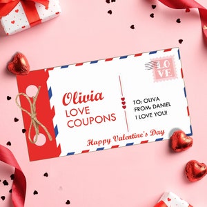 Liebesgutscheine Valentinstag - SOFORTIGER DOWNLOAD - EDITIERBARER Text - Liebesgutscheine für sie, Liebesgutscheine für ihn, bearbeitbares Liebesgutscheinbuchgeschenk