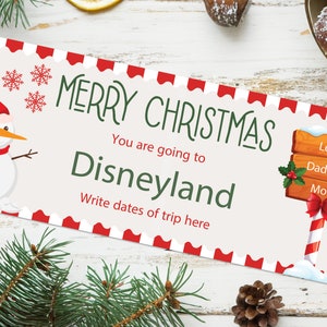 Christmas Surprise Theme Park Vacation Coupon - INSTANT DOWNLOAD - EDITABLE Text - Printable, Personalized Surprise Amusement Park Ticket