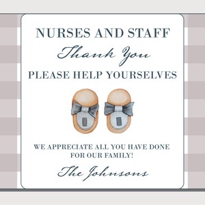 Newborn Thank You Basket Tag for Labor and Delivery Nurses and Midwives - INSTANT DOWNLOAD - EDITABLE Text - Printable, Gift, Hospital, Baby