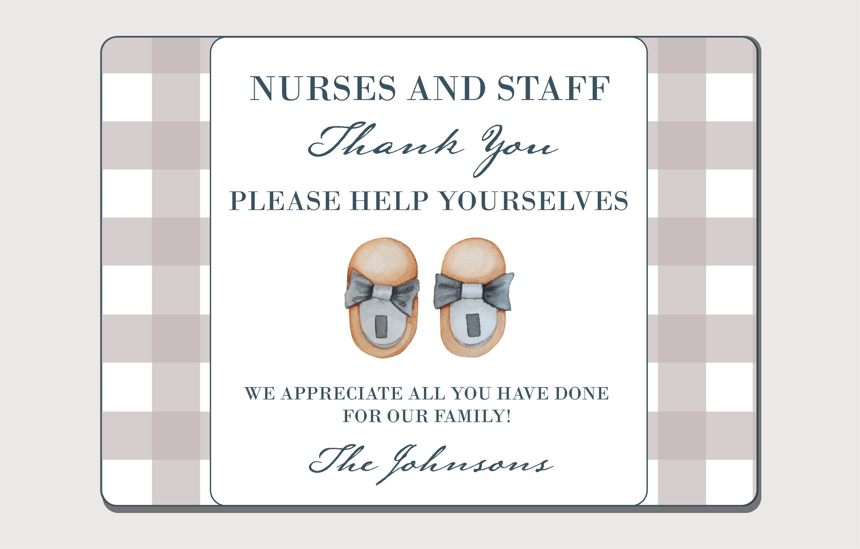 Newborn Thank You Basket Tag for Labor and Delivery Nurses and Etsy