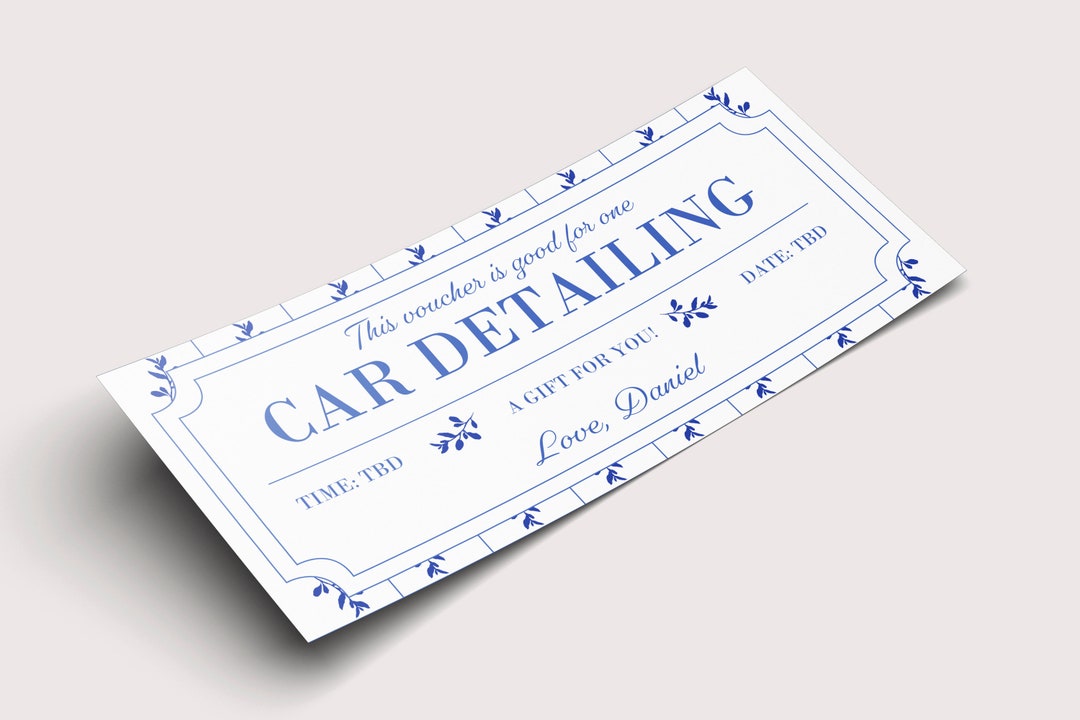 Car Detailing Coupon Voucher - INSTANT DOWNLOAD - EDITABLE Text - Printable, Personalized ...