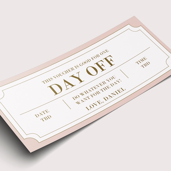 Day off Certificate Etsy