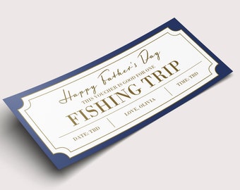 Vatertags-Angelreise-Geschenkgutschein - INSTANT DOWNLOAD - EDITIERBARER Text - Druckbar, personalisiert, Vatertagsgeschenk Angeln, Last min
