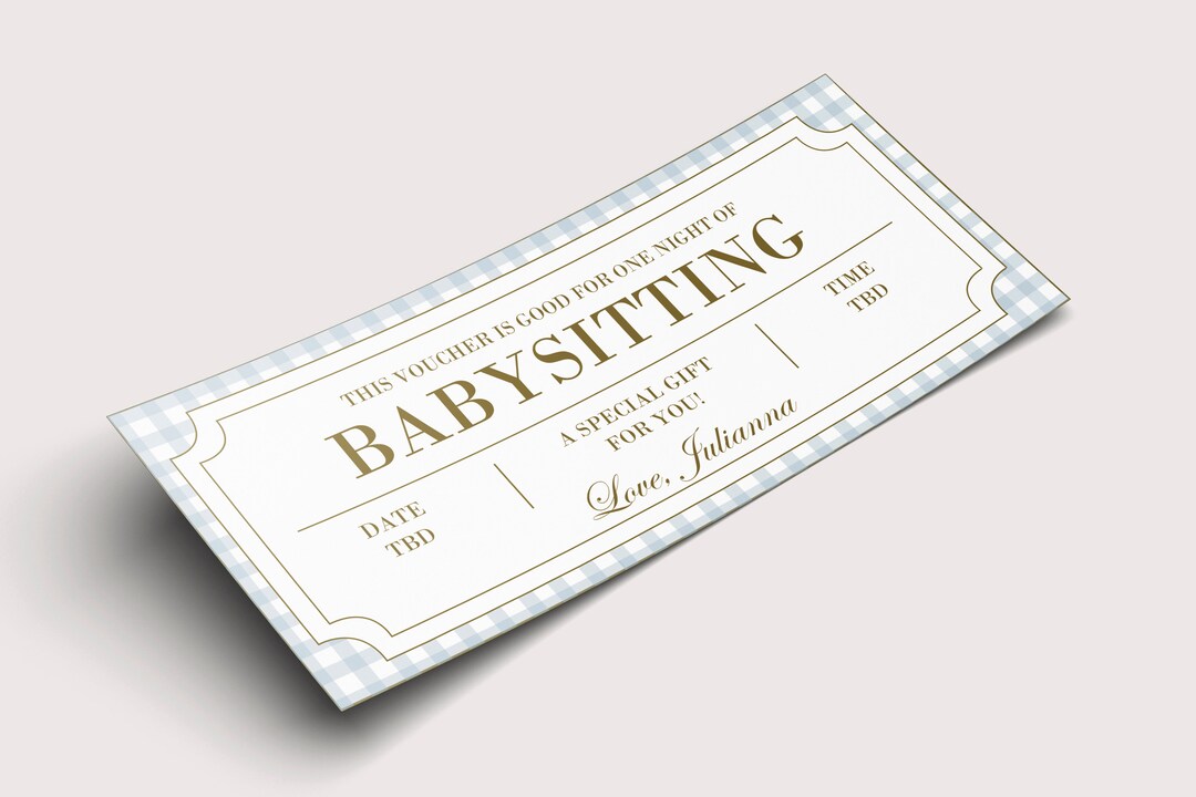Babysitting Coupon - INSTANT DOWNLOAD - EDITABLE Text - Printable ...
