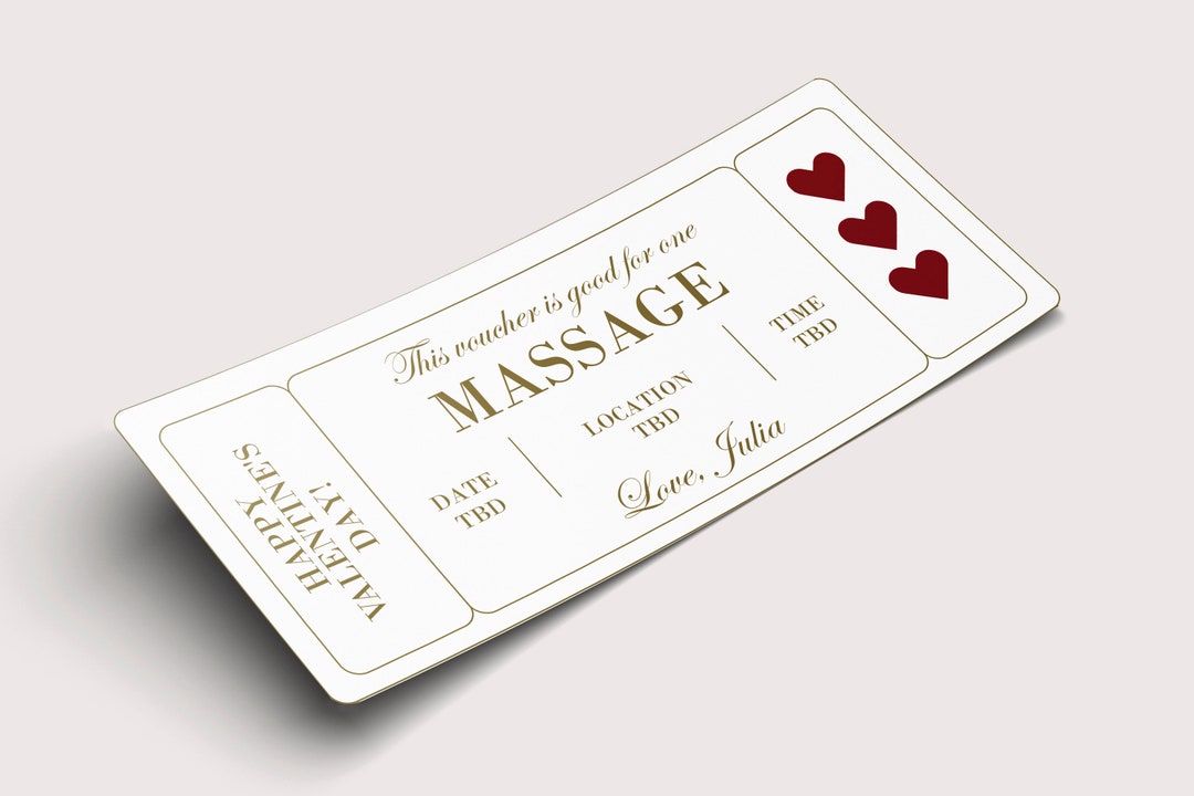 Valentine's Day Massage Gift Voucher - INSTANT DOWNLOAD - EDITABLE Text ...
