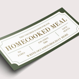 Buono regalo per pasto cucinato in casa - DOWNLOAD IMMEDIATO - Testo MODIFICABILE - Stampabile, personalizzato, compleanno, anniversario, festa del papà