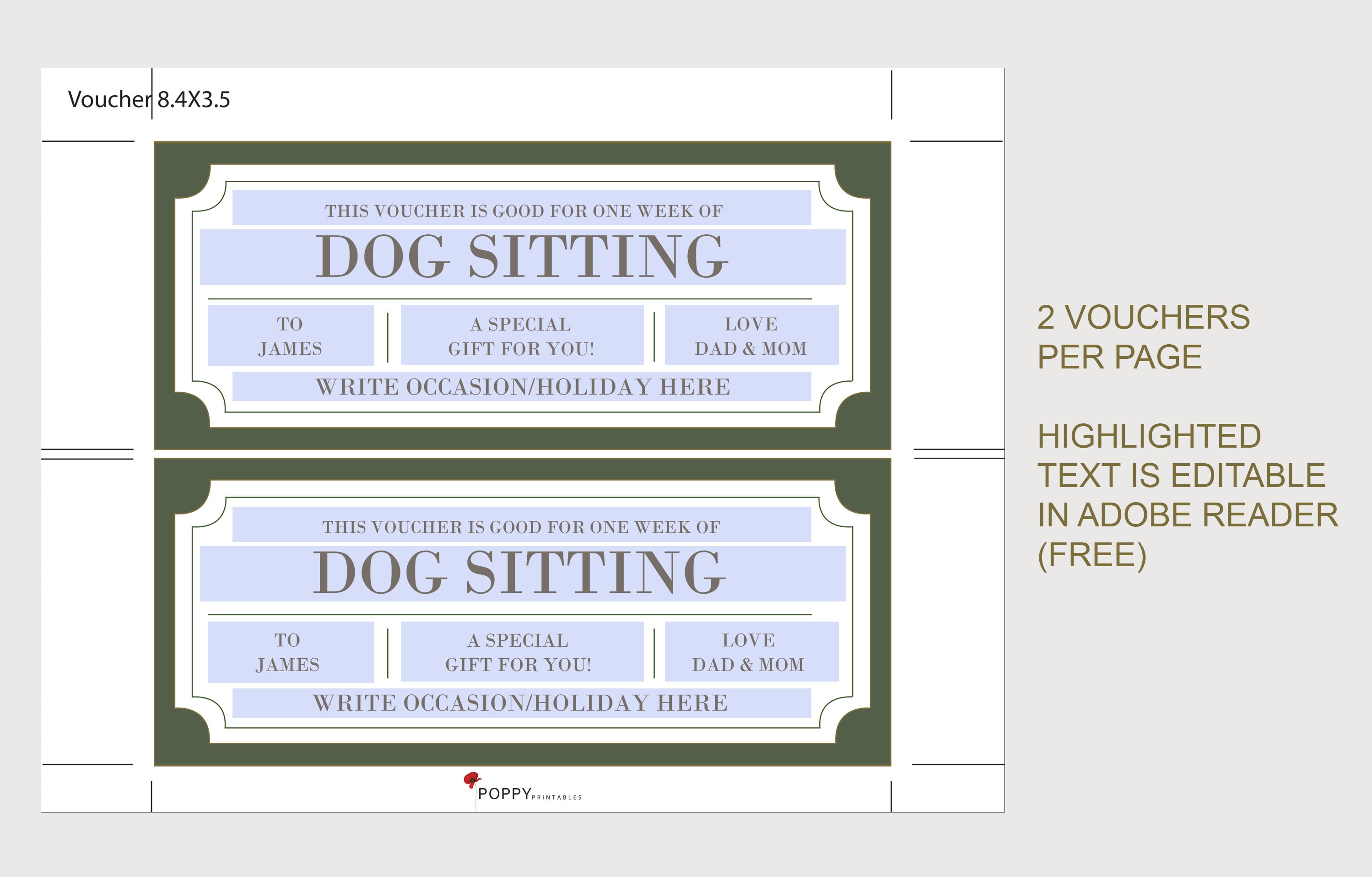 Dog Sitting Coupon Voucher INSTANT DOWNLOAD EDITABLE Text Etsy Australia Dog Sitting Coupon Voucher INSTANT DOWNLOAD EDITABLE Text Etsy Australia