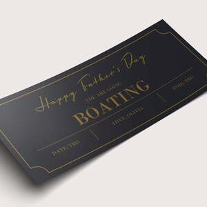 Boating Fathers Day Gift Certificate Coupon  - INSTANT DOWNLOAD - EDITABLE Text - Personalized printable, Father&#39;s Day gift from girlfriend