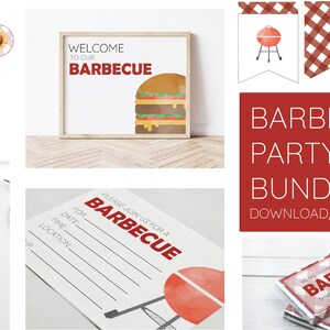 BBQ Party Printable Bundle - INSTANT DOWNLOAD - Non-editable Text ...