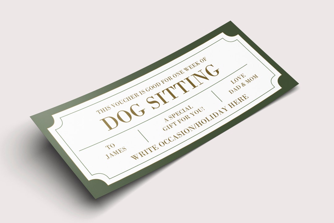 Dog Sitting Coupon Voucher INSTANT DOWNLOAD EDITABLE Text Printable Dog Sitting Coupon Voucher INSTANT DOWNLOAD EDITABLE Text Printable
