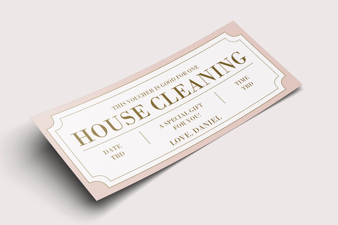 House Cleaning Coupon Voucher INSTANT DOWNLOAD EDITABLE Text Printable
