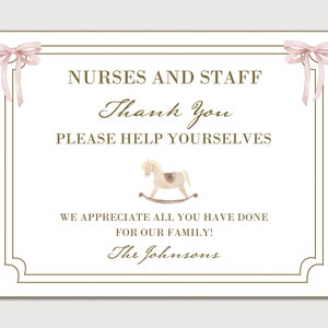 Newborn Thank You Basket Tag for Labor and Delivery Nurses and Midwives - INSTANT DOWNLOAD - EDITABLE Text - Printable, Midwife Gift, Baby