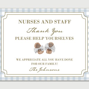 Newborn Thank You Basket Tag for Labor and Delivery Nurses and Midwives - INSTANT DOWNLOAD - EDITABLE Text - Printable, Midwife Gift, Baby