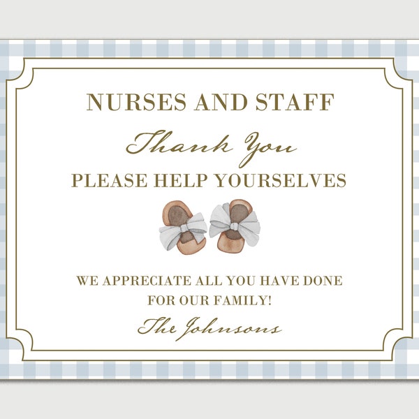 Newborn Thank You Basket Tag for Labor and Delivery Nurses and Midwives - INSTANT DOWNLOAD - EDITABLE Text - Printable, Midwife Gift, Baby