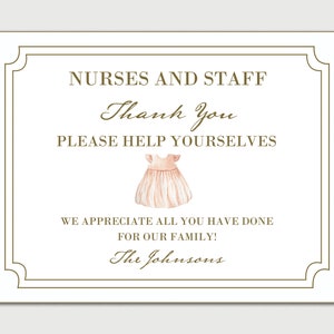 Newborn Thank You Basket Tag for Labor and Delivery Nurses and Midwives - INSTANT DOWNLOAD - EDITABLE Text - Printable, Midwife Gift, Baby