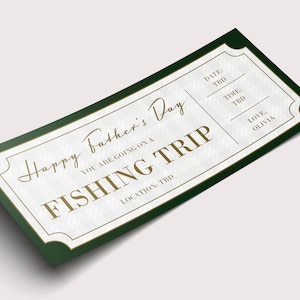 Fathers Day Fishing Trip Gift Certificate  - INSTANT DOWNLOAD - EDITABLE Text - Printable, Personalized, Step Dad Father&#39;s Day gift fishing