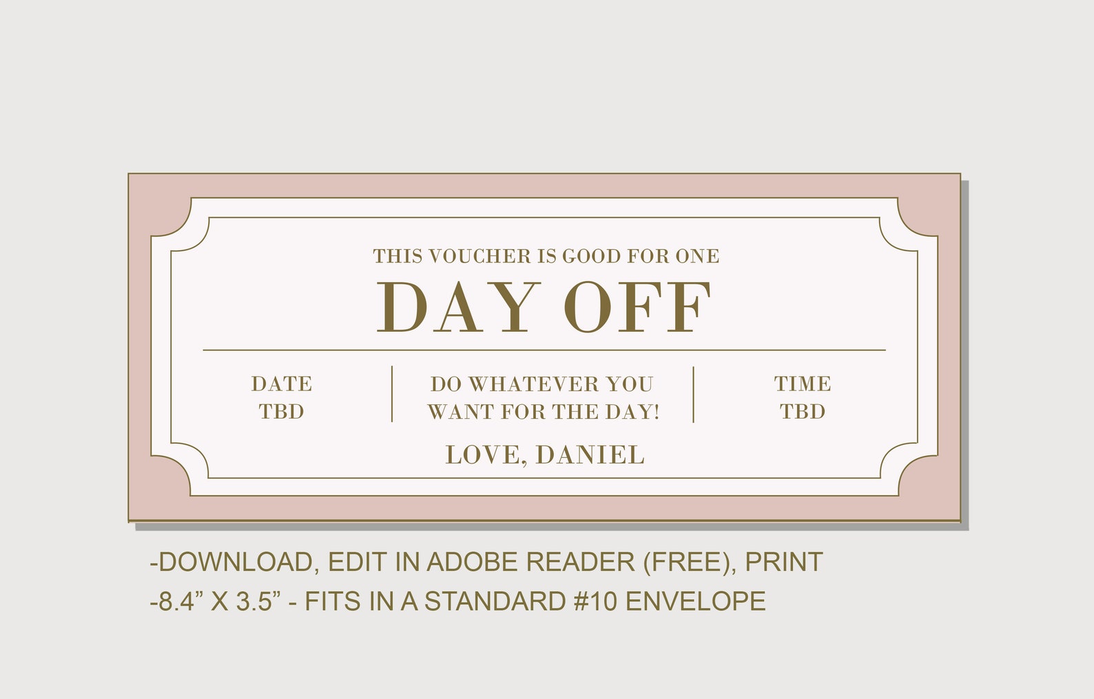 Day off Coupon Certificate INSTANT DOWNLOAD EDITABLE Text Etsy Day off Coupon Certificate INSTANT DOWNLOAD EDITABLE Text Etsy