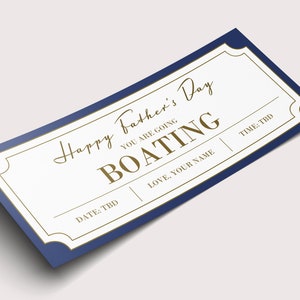 Bootfahren Vatertag Geschenkgutschein Coupon - INSTANT DOWNLOAD - EDITIERBARER Text - Personalisiertes druckbares Geschenk, Vatertagsgeschenke von Frau