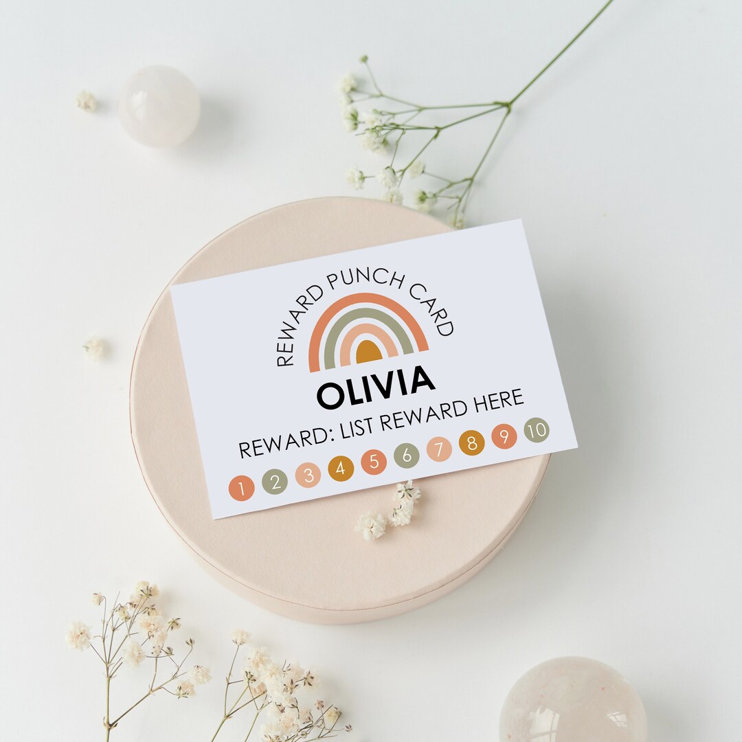 Printable Reward Punch Card - INSTANT DOWNLOAD - EDITABLE Text ...