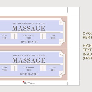 Massage Gift Voucher - INSTANT DOWNLOAD - EDITABLE Text - Printable ...