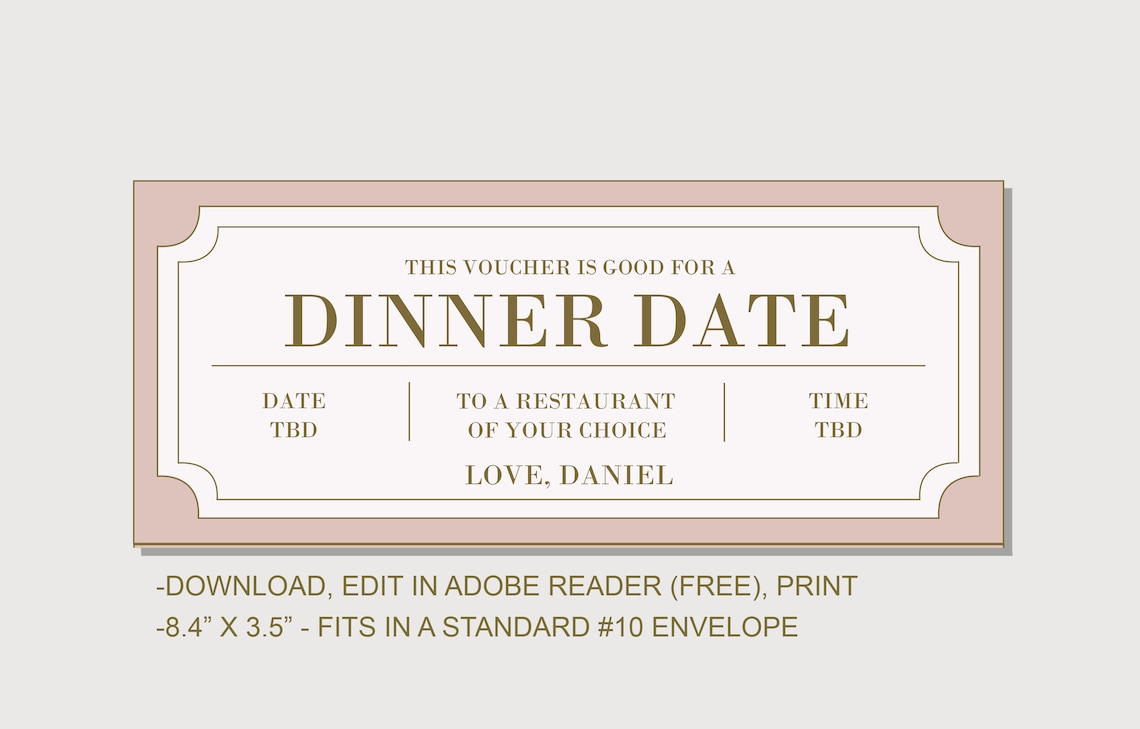 Dinner Date Coupon Voucher INSTANT DOWNLOAD EDITABLE Text Etsy Dinner Date Coupon Voucher INSTANT DOWNLOAD EDITABLE Text Etsy