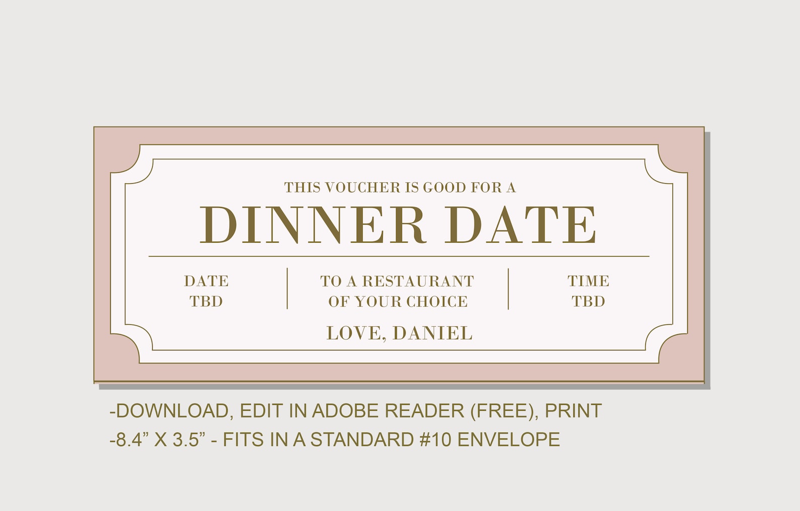 Dinner Date Coupon Voucher INSTANT DOWNLOAD EDITABLE Text - Etsy