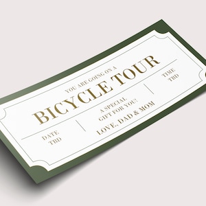 Fahrradtour Coupon Gutschein - SOFORTIGER DOWNLOAD - EDITIERBARER Text - Printable, Personalisiert, Ticket, Zertifikat, Geburtstag, Jubiläum, Fahrrad