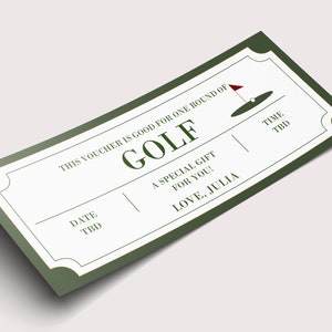 Cupón de regalo de golf - DESCARGA INSTANTÁNEA - Texto editable - Imprimible, Regalo de golf imprimible, Vale de regalo de golf, Cupones de golf