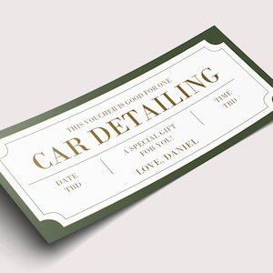 Cadeaubon cadeaubon autodetails - INSTANT DOWNLOAD - BEWERKBARE tekst - Afdrukbaar, gepersonaliseerde verjaardag, jubileum, Vaderdag Grad