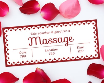 Valentine's Day Massage Gift Voucher  - INSTANT DOWNLOAD - EDITABLE Text - Printable Coupon, Massage coupon, Massage gift certificate,