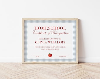 Editable Homeschool Certificate- INSTANT DOWNLOAD - Printable Home School Certificate, Homeschool Diploma, Homeschool Kindergarten